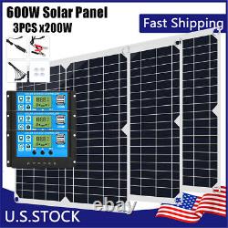 200 Watts Solar Panel Kit 100a 12v Chargeur De Batterie Aveccontrôleur Caravan Boat Lot