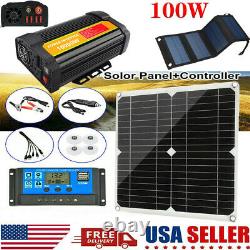 200 Watts Solar Panel Kit 12v 100a Batterie Chargeur Contrôleur + 16000w Inverter