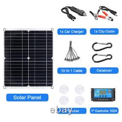 200 Watts Solar Panel Kit 12v 100a Batterie Chargeur Contrôleur + Invertisseur 6000w