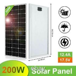 200 Watts Solar Panel Kit Chargeur De Batterie Avec 20a Contrôleur Caravan Boat