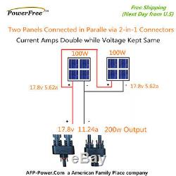 200w 200 Watt 2 100w Panneau Solaire Plug-n-power Espace Flex Kit Pour Batterie 12v