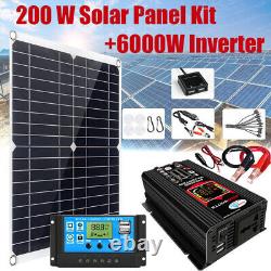 200w Watt 12v Mono Solar Panel Rv Camping Home Off Grid 6000w Onduleurs De Puissance Us
