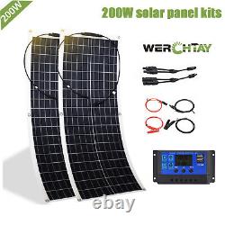 200w Watt 12v Solar Panel Kits Flexible Monocristallin Pour Caravan Rv Marine