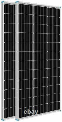 2pcs 100 Watt Panneaux Solaires 12 Volt Module Monocristallin Haute Efficacité Pv Pow