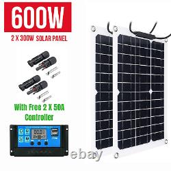 300w 600 Watt Portable Panneau Solaire Monocristallin 18v Rv Chargeur De Batterie De Voiture