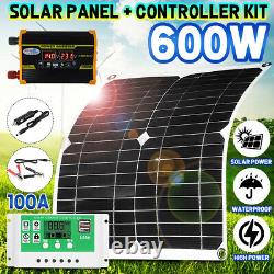 300watts Solar Panel Kit 100a 12v Chargeur De Batterie Avec Contrôleur Caravan Boat
