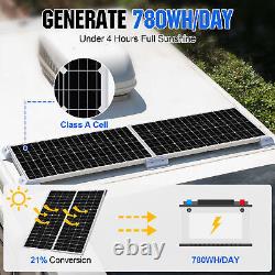 400 Watts 2Pcs 200W Panneau Solaire Monocristallin 12V pour Chargeur de Batterie Caravane