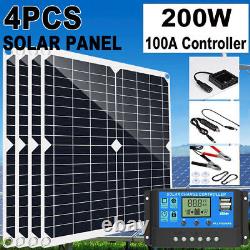 400 Watts Solar Panel 100a 18v Batterie Chargeur Kit Car Camping Caravan Rv Marine