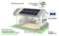 4000w Watt 20-195w Système De Panneaux Solaires Hors Réseau 48v Pour Home Shed Garden Farm