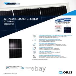 420 Watt Q Cellule Mono Duo Cell Panel Solaire G8.2 Palette De 20 Puissance 8400 Watts