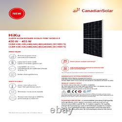 440 Watt Panneaux Solaires Canadiens Modèle Cs3w-440ms Palette De 10 4,40 Kw