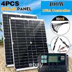 4x400 Watts Solar Panel Kit Chargeur De Batterie 100a 12v Avec Contrôleur Caravan Boat