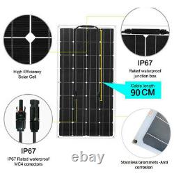 500w Solar Panel Complete Kit 5x 100 Watt Pv Module Flexible 50a Contrôleur Rv