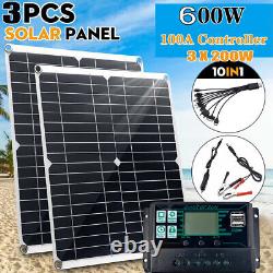 600 Watts Solar Panel Kit 100a 12v Chargeur De Batterie Avec Contrôleur Caravan Boat