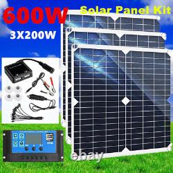 600 Watts Solar Panel Kit 100a 12v Chargeur De Batterie Avec Contrôleur Caravan Boat