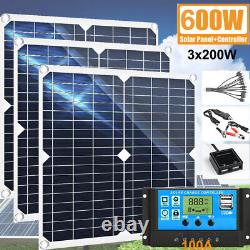 600w Watts Solar Panel Kit 12v Batterie Chargeur Caravan Boat Avec 100a Contrôleur
