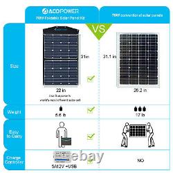 Acopower 12v 70 Watt Foldable Solar Panel Kit Portable Solar Charger Valise
