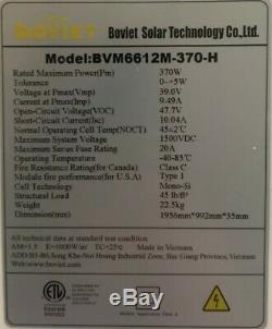 Boviet 370w Mono 72 Cellulaire Panneau Solaire 370 Watts Ul Certifié