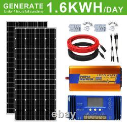 Eco 400w Watt 12v/24v Solar Panel Complete Kit 200ah For Rv Cabin Outdoor Living
