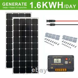 Eco 400w Watt 12v/24v Solar Panel Complete Kit 200ah For Rv Cabin Outdoor Living