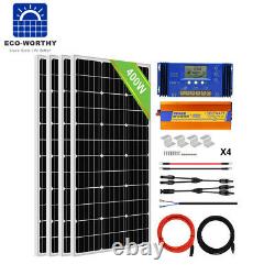 Eco 400w Watt 24v Solar Panel Kit 200ah Batterie Pour Remorque À Domicile Rv Bateau