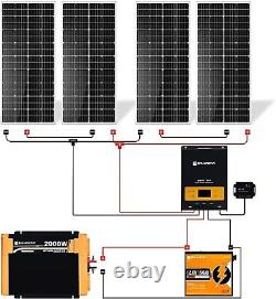 Eco-worthy 100w 800w Watt Solar Panel Kit Off Grille Avec Li-batterie Et Onduleur