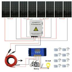 Eco1600w Watt Off Grid Complete Solar Panel Kit 3500w Onduleur 400ah Gel Batterie