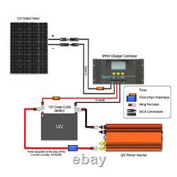 Hqst 100w Watt 12v Mono Solar Panel Starter Kit With10a Controller Off Grid System