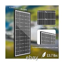 Jjn 9bb Panneaux Solaires 12v 100 Watt Panneau Solaire Monocristallin Haute Efficacité