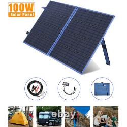 Kit De Panneau Solaire Pliable 100w Watt 20a Contrôleur Home Batterie Charging Camping