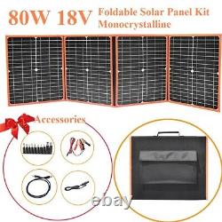 Kit De Panneau Solaire Pliable 18v De 80w Watts Pour La Charge De La Batterie De La Centrale Électrique Portable