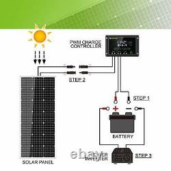 Kit De Panneaux Solaires 100 Watt 12 Volt Système De Grille Externe Monocristalline Pour Les Maisons Rv Bo