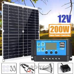 Kit De Panneaux Solaires De 200 Watts Chargeur De Batterie 100a 12v Avec Contrôleur+6000w