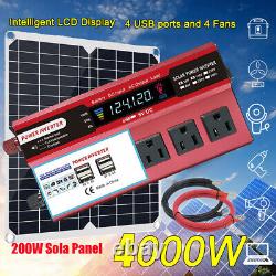 Kit De Panneaux Solaires De 400 Watts + Kit De Panneaux Solaires D'inverseur De 4000w Générateur D'énergie Solaire