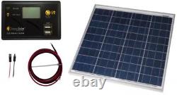 Kit De Panneaux Solaires Off-grid 50-watt Double Usb Ports Idéal Batterie De 12 Volts 24 Volts