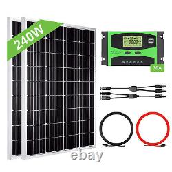 Kit Premium Mono Solar Panel De 240 Watts 12 Volt Avec Contrôleur De Charge Pwm 30a