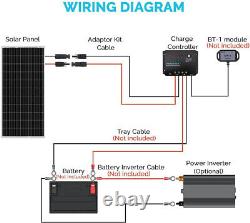 Kit de démarrage de panneau solaire monocristallin Renogy 100W Watts 12V avec contrôleur de charge PWM 30A