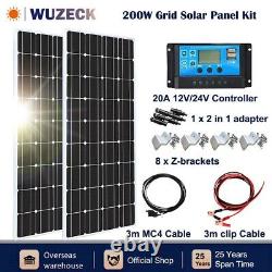 Kit de panneau solaire de 200 watts 20A 12V Chargeur de batterie pour maison bateau RV hors réseau