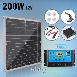 Kit de panneau solaire de 200 watts avec chargeur de batterie de 100A 12V/24V et onduleur de puissance de 4000W