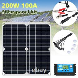 Kit de panneau solaire de 200 watts avec onduleur, module de charge de batterie pour caravane, bateau, camping-car et réseau électrique.