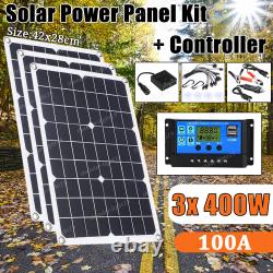 Kit de panneau solaire de 400 watts avec chargeur de batterie 100A 12V et contrôleur pour caravane bateau