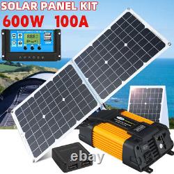 Kit de panneau solaire de 600 watts avec chargeur de batterie de 100A et générateur d'onduleur de puissance de 4000W