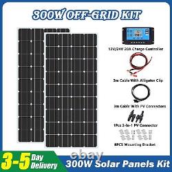 Kit de panneau solaire monocristallin de 300W pour RV/Camper/Bateau/Maison de 12V Volt