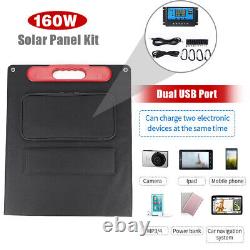 Kit de panneau solaire portable pliable de 200 watts 12V pour station d'alimentation de générateur RV P65