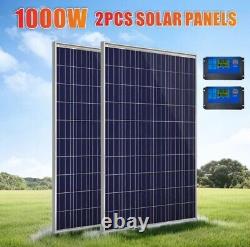 Kit de panneaux solaires de 1000 watts complet 12v avec 2 panneaux de 500 watts et 2 contrôleurs
