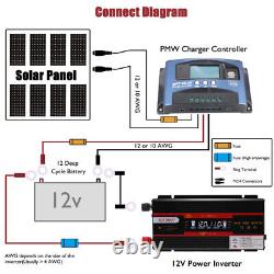 Kit de panneaux solaires de 200 Watts 12V & contrôleur 100A & convertisseur de puissance de voiture 4000W avec 3000W