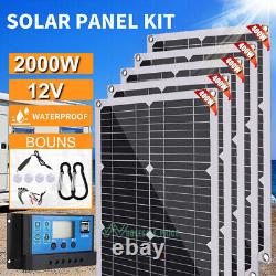 Kit de panneaux solaires de 2000 watts avec chargeur de batterie 100A 12V et contrôleur pour caravane bateau
