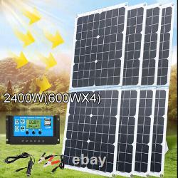Kit de panneaux solaires de 2400 watts avec chargeur de batterie 100A 12V et contrôleur pour caravane et bateau.