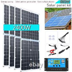 Kit de panneaux solaires de 2400 watts avec chargeur de batterie 100A 12V et contrôleur pour caravane et bateau