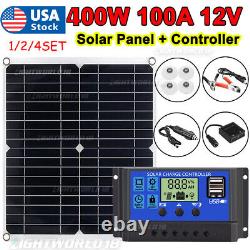 Kit de panneaux solaires de 400 watts avec chargeur de batterie 100A 12V et contrôleur pour caravane et bateau.